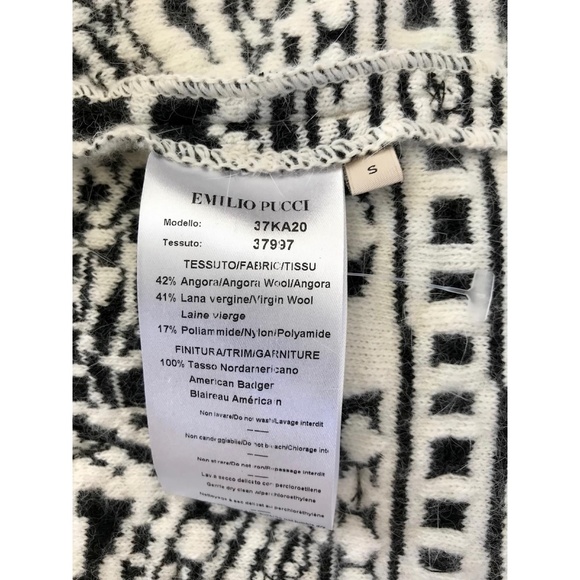 Authentic Emilio Pucci Jacquard Cape w/Fox Fur Color -S - Picture 5 of 8